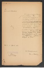 k.k. naturhistorisches Hofmuseum, Intendanzakten 1885-1896 (Hauer), Aktenzahl Z.226.a/1891, Seite 1